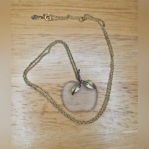 Vintage AVON Clear Lucite Apple Necklace